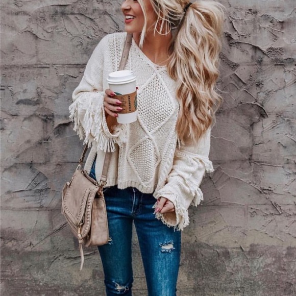 White Tassel Sweater - Picture 2 of 8